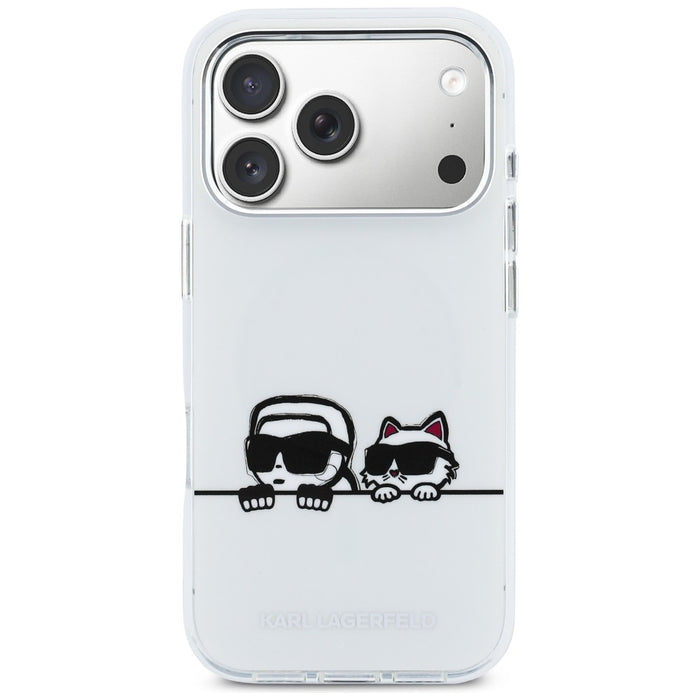Karl Lagerfeld IML Karl & Choupette Peekaboo Logo MagSafe Case for iPhone 17 Pro - White