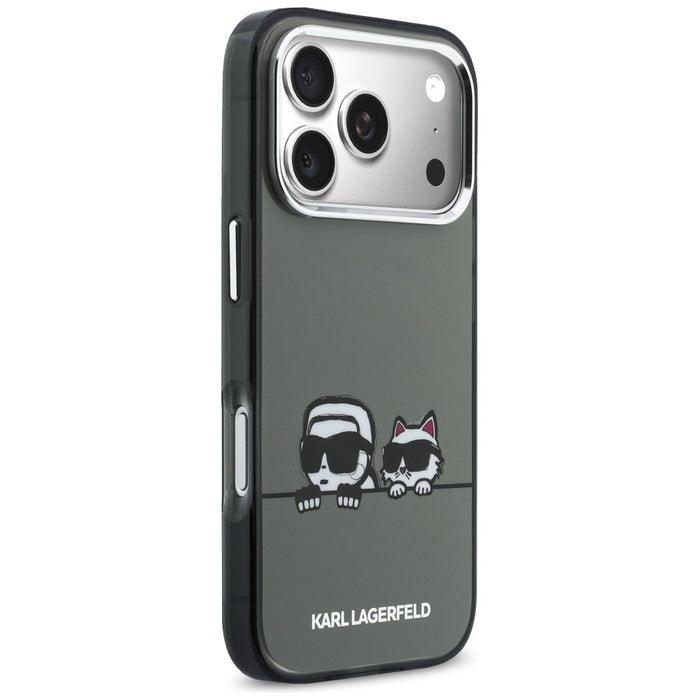 Karl Lagerfeld IML Karl &amp; Choupette Peekaboo Logo MagSafe Case for iPhone 17 Pro - Black