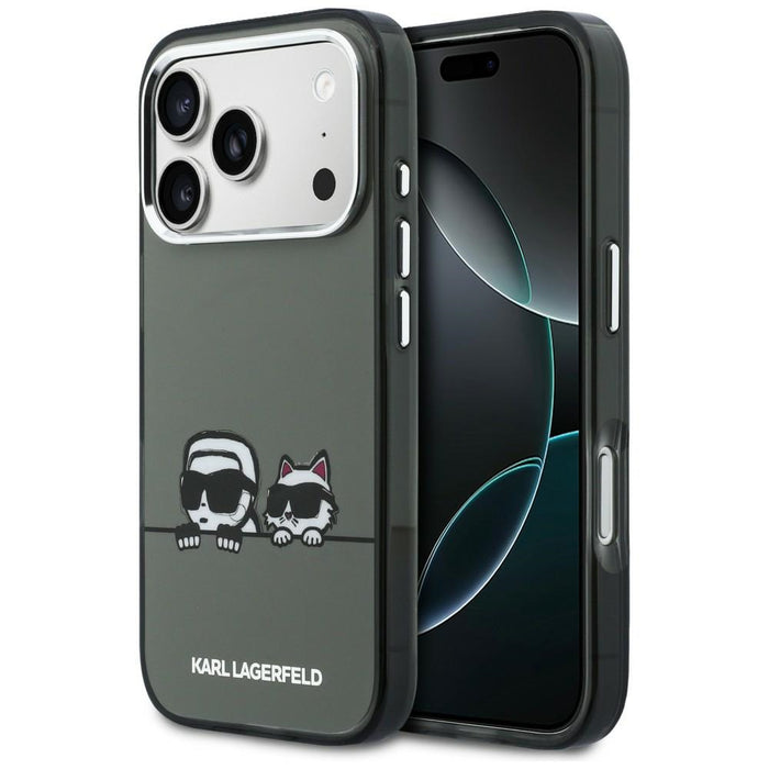 Karl Lagerfeld IML Karl &amp; Choupette Peekaboo Logo MagSafe Case for iPhone 17 Pro - Black