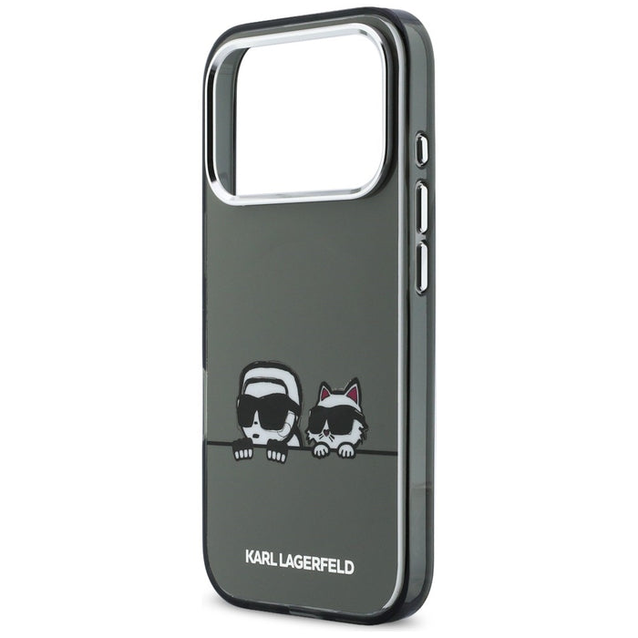 Karl Lagerfeld IML Karl &amp; Choupette Peekaboo Logo MagSafe Case for iPhone 17 Pro Max - Black