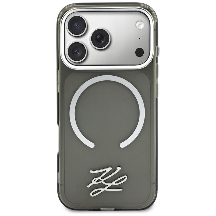 Karl Lagerfeld IML KL Script Logo MagSafe Case for iPhone 17 Pro Max - Black