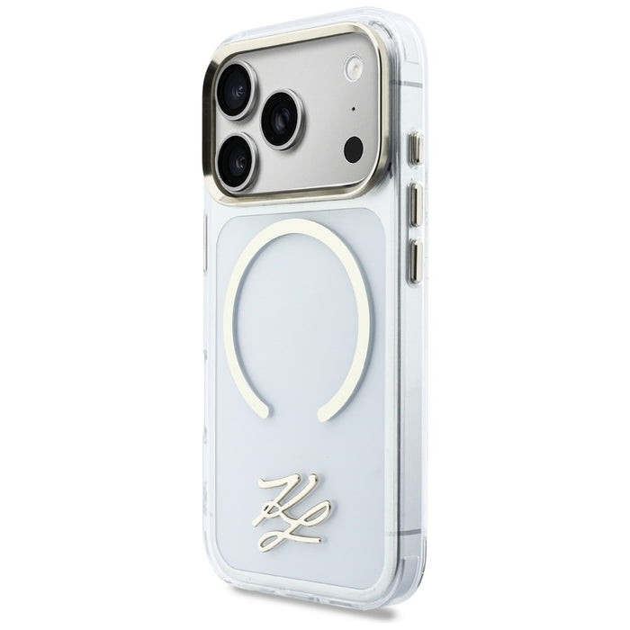 Karl Lagerfeld IML KL Script Logo MagSafe Case for iPhone 17 Pro Max - Clear
