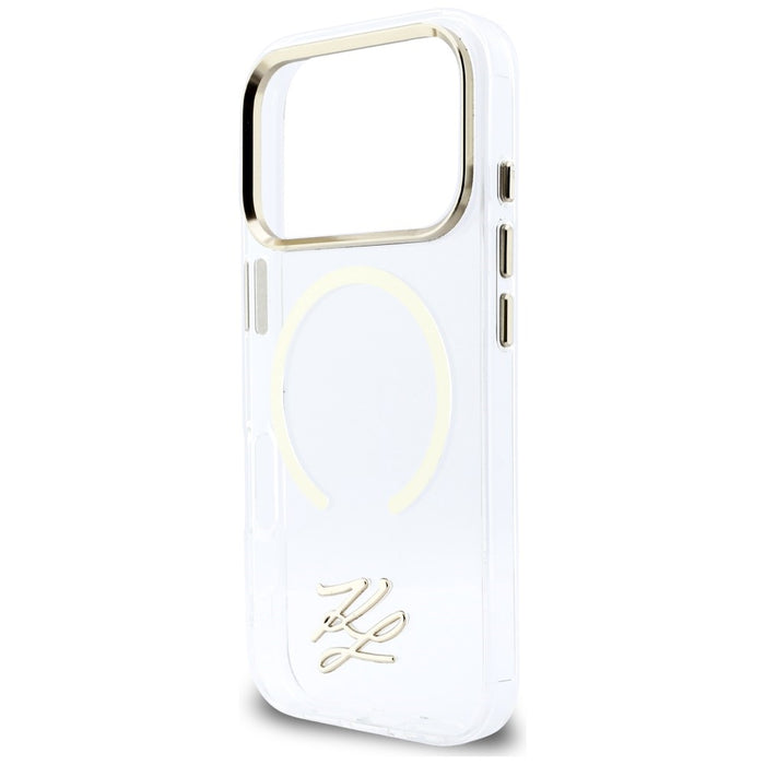 Karl Lagerfeld IML KL Script Logo MagSafe Case for iPhone 17 Pro - Clear