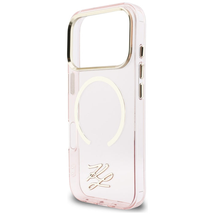 Karl Lagerfeld IML KL Script Logo MagSafe Case for iPhone 17 Pro - Pink