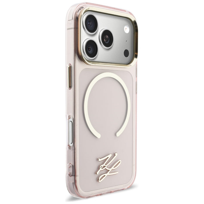 Karl Lagerfeld IML KL Script Logo MagSafe Case for iPhone 17 Pro - Pink