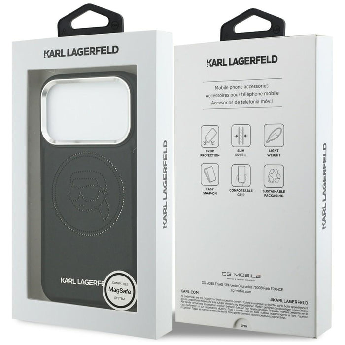 Karl Lagerfeld K Head Point Logo MagSafe Case for iPhone 17 Pro Max - Black
