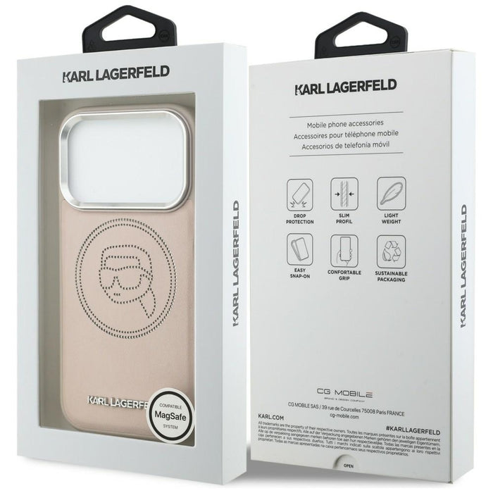 Karl Lagerfeld K Head Point Logo MagSafe Case for iPhone 17 Pro Max - Pink