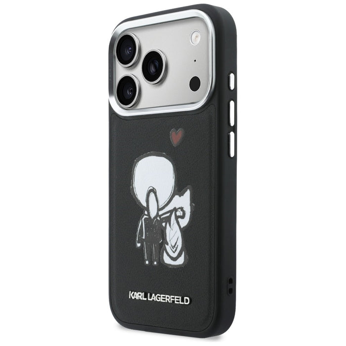 Karl Lagerfeld Karl &amp; Choupette Back Logo MagSafe Case for iPhone 17 Pro - Black