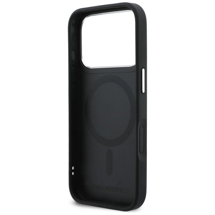 Karl Lagerfeld Karl &amp; Choupette Back Logo MagSafe Case for iPhone 17 Pro - Black