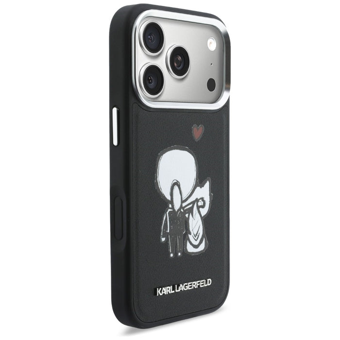 Karl Lagerfeld Karl &amp; Choupette Back Logo MagSafe Case for iPhone 17 Pro - Black