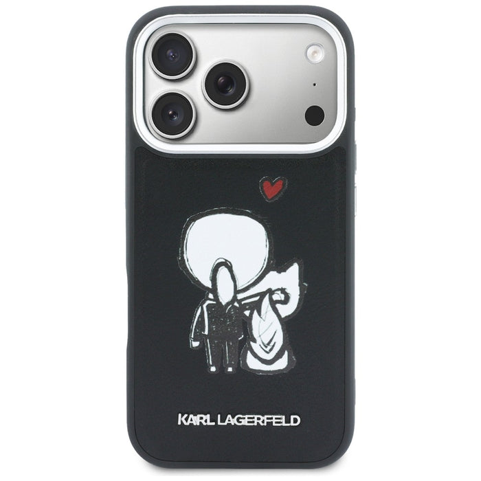 Karl Lagerfeld Karl &amp; Choupette Back Logo MagSafe Case for iPhone 17 Pro - Black