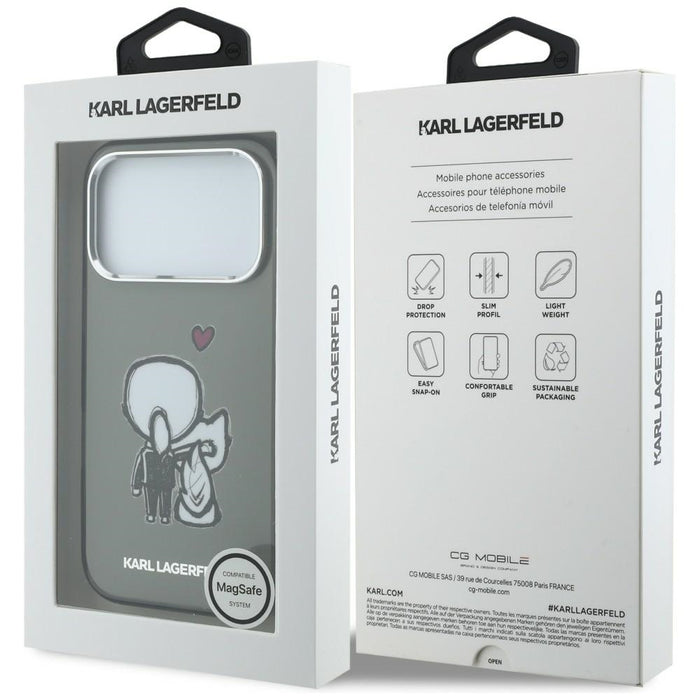 Karl Lagerfeld Karl &amp; Choupette Back MagSafe Case for iPhone 17 Pro - Black
