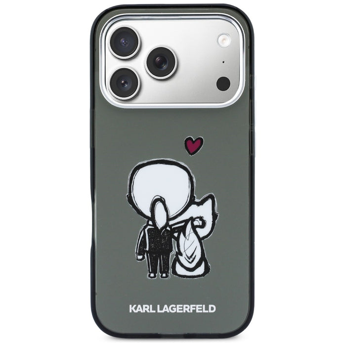 Karl Lagerfeld Karl &amp; Choupette Back MagSafe Case for iPhone 17 Pro Max - Black