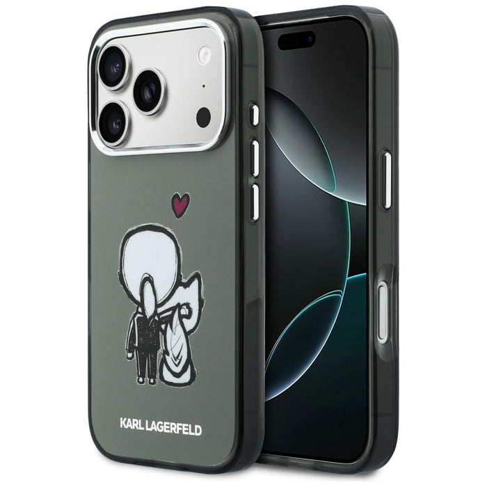 Karl Lagerfeld Karl &amp; Choupette Back MagSafe Case for iPhone 17 Pro Max - Black