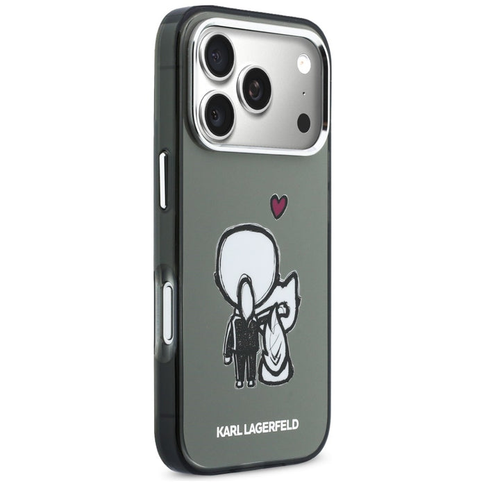 Karl Lagerfeld Karl &amp; Choupette Back MagSafe Case for iPhone 17 Pro Max - Black