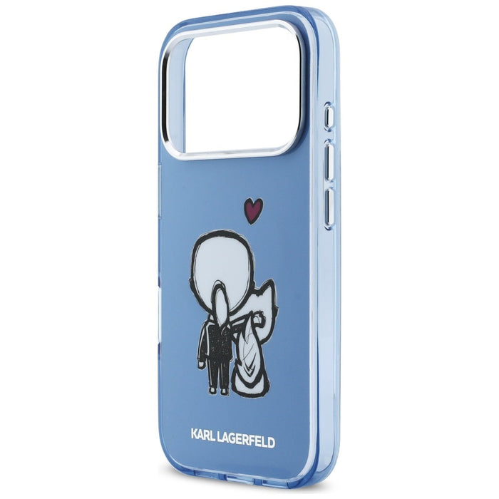 Karl Lagerfeld Karl &amp; Choupette Back MagSafe Case for iPhone 17 Pro Max - Blue