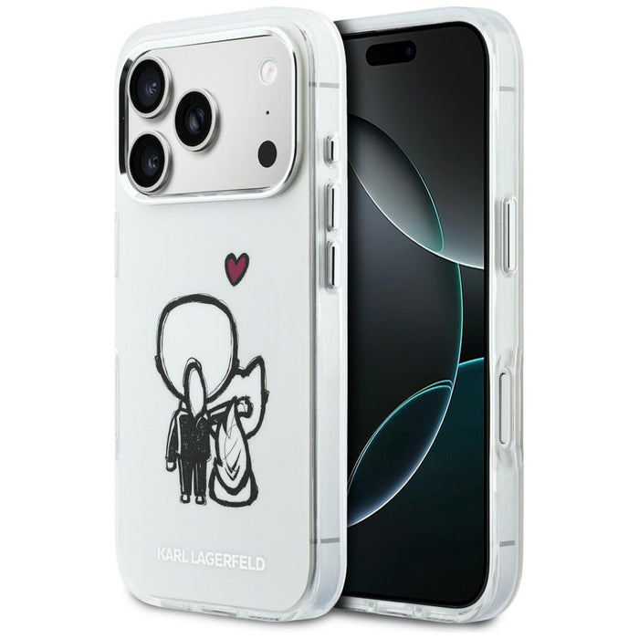 Karl Lagerfeld Karl &amp; Choupette Back MagSafe Case for iPhone 17 Pro Max - Clear