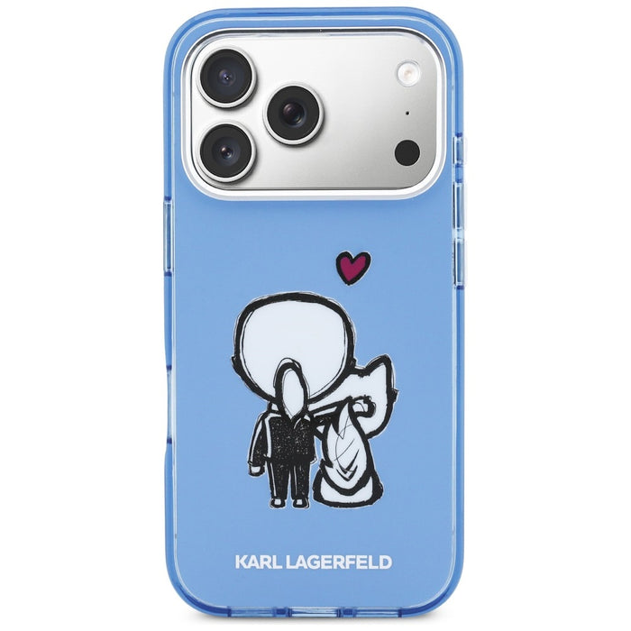Karl Lagerfeld Karl &amp; Choupette Back MagSafe Case for iPhone 17 Pro - Blue