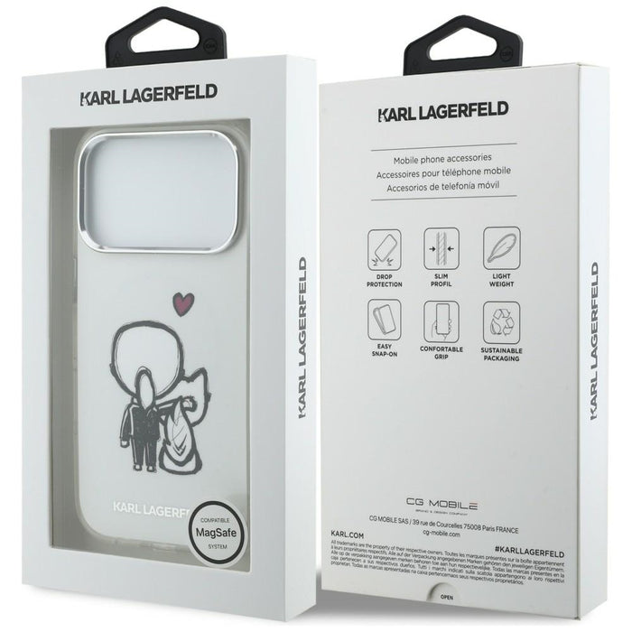 Karl Lagerfeld Karl &amp; Choupette Back MagSafe Case for iPhone 17 Pro - Clear
