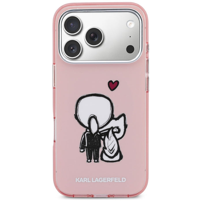 Karl Lagerfeld Karl &amp; Choupette Back MagSafe Case for iPhone 17 Pro - Pink