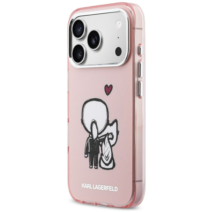 Karl Lagerfeld Karl &amp; Choupette Back MagSafe Case for iPhone 17 Pro - Pink