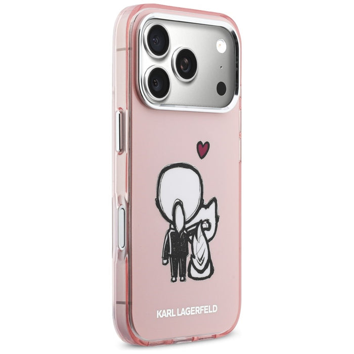 Karl Lagerfeld Karl &amp; Choupette Back MagSafe Case for iPhone 17 Pro - Pink