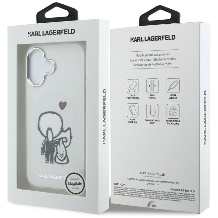 Karl Lagerfeld Karl &amp; Choupette Back MagSafe Case for iPhone 17 - Clear