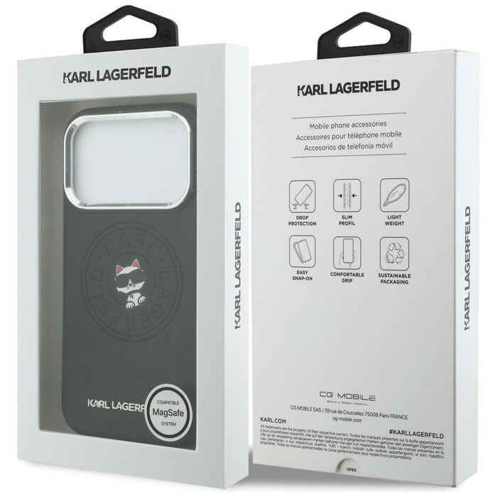 Karl Lagerfeld Point &amp; Choupette Sketch MagSafe Case for iPhone 17 Pro - Black
