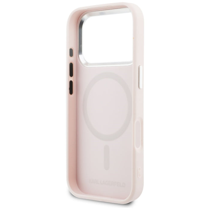 Karl Lagerfeld Point & Choupette Sketch MagSafe Case for iPhone 17 Pro Max - Pink