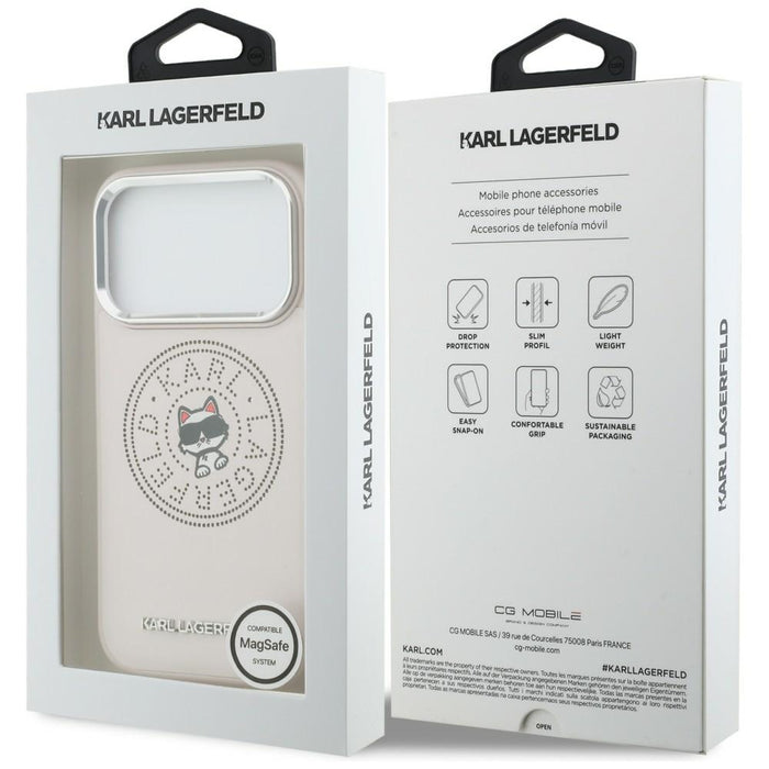 Karl Lagerfeld Point &amp; Choupette Sketch MagSafe Case for iPhone 17 Pro - Pink