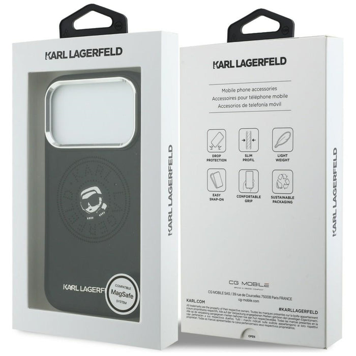 Karl Lagerfeld Point &amp; Karl Sketch MagSafe Case for iPhone 17 Pro Max - Black