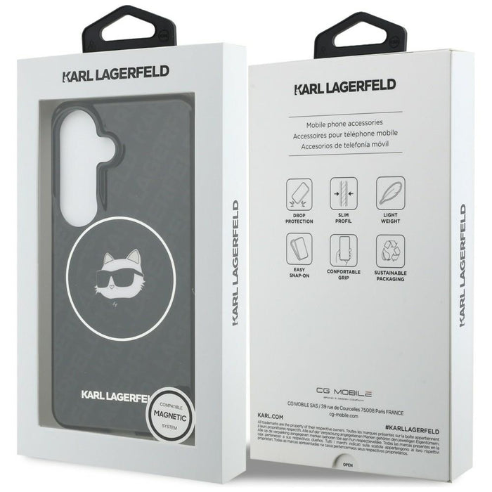 Karl Lagerfeld IML Repeated Choupette MagSafe Case for Samsung Galaxy S26 - Black