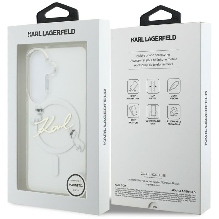 Karl Lagerfeld IML KC Script MagSafe Case for Samsung Galaxy S26 - Transparent