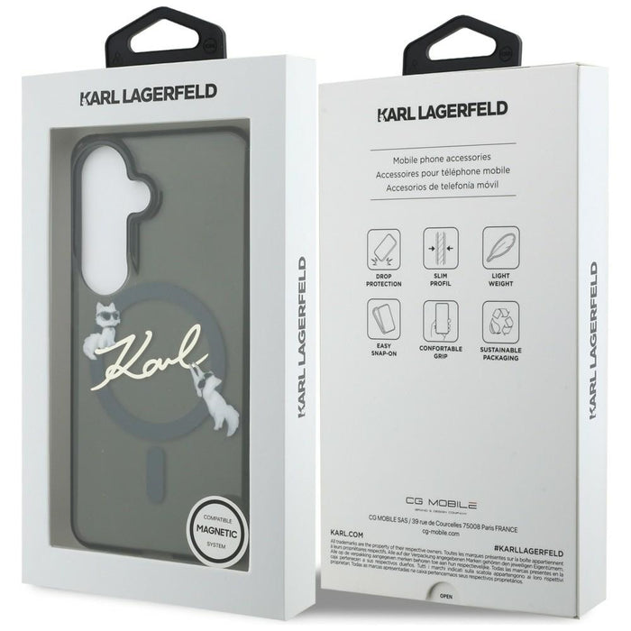 Karl Lagerfeld IML KC Script MagSafe Case for Samsung Galaxy S26 Plus - Black