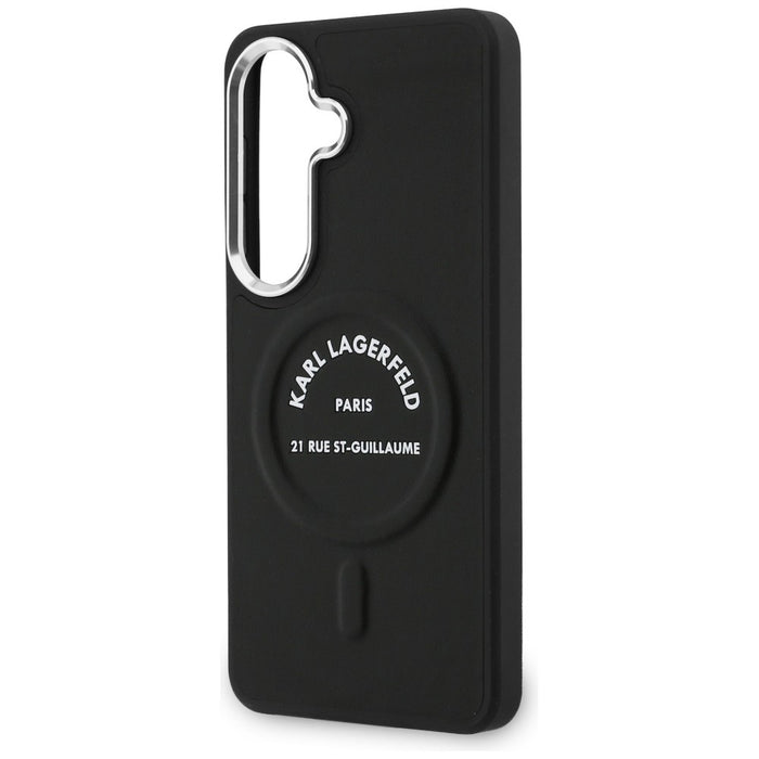 Karl Lagerfeld Embossed Ring RSG Logo MagSafe Case for Samsung Galaxy S26 - Black