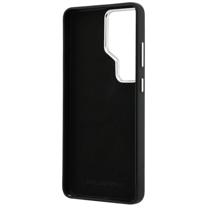 Karl Lagerfeld Grained Signature Metal Resin Logo Case for Samsung Galaxy S26 Ultra - Black