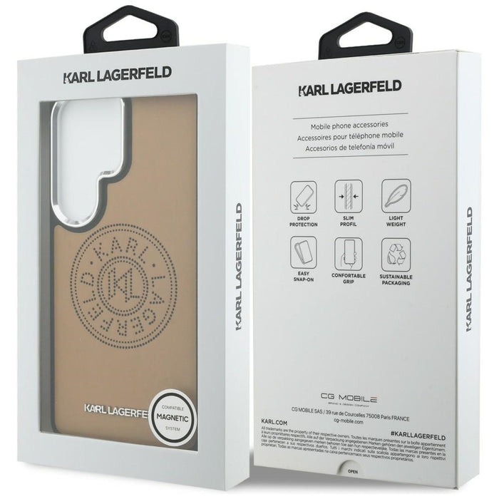 Karl Lagerfeld Perforated KL MagSafe Case for Samsung Galaxy S26 Ultra - Brown
