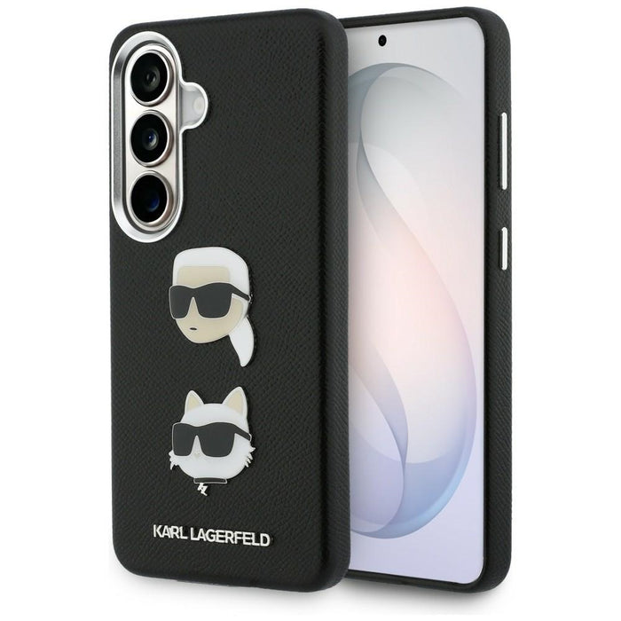 Karl Lagerfeld Saffiano Double Heads Metal Case for Samsung Galaxy S26 - Black