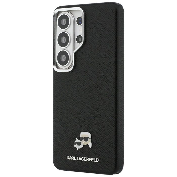 Karl Lagerfeld Saffiano KC Metal Logo MagSafe Case for Samsung Galaxy S26 Ultra - Black