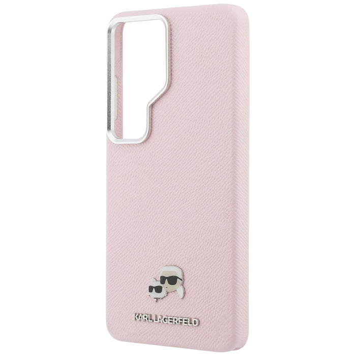 Karl Lagerfeld Saffiano KC Metal Logo MagSafe Case for Samsung Galaxy S26 Ultra - Pink