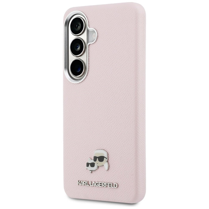 Karl Lagerfeld Saffiano KC Metal Logo MagSafe Case for Samsung Galaxy S26+ - Pink