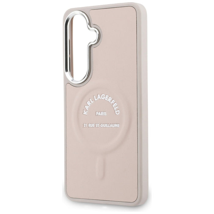 Karl Lagerfeld Embossed Ring RSG Logo MagSafe Case for Samsung Galaxy S26+ - Pink