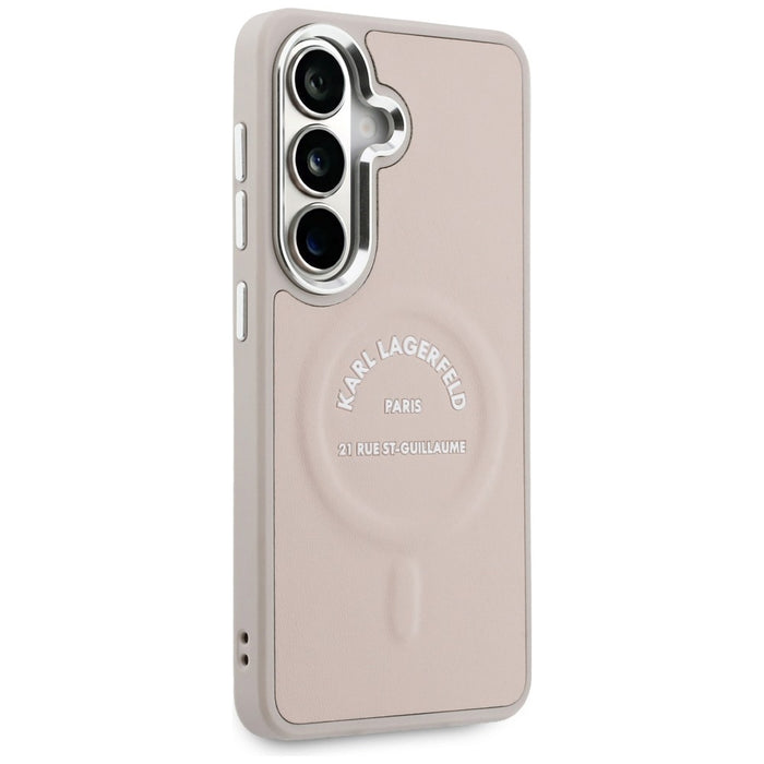 Karl Lagerfeld Embossed Ring RSG Logo MagSafe Case for Samsung Galaxy S26+ - Pink