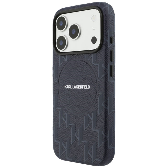 Karl Lagerfeld Monogram Logo MagSafe Case for iPhone 17 Pro Max - Blue