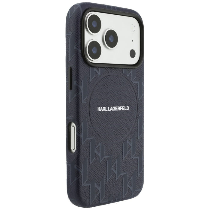Karl Lagerfeld Monogram Logo MagSafe Case for iPhone 17 Pro Max - Blue