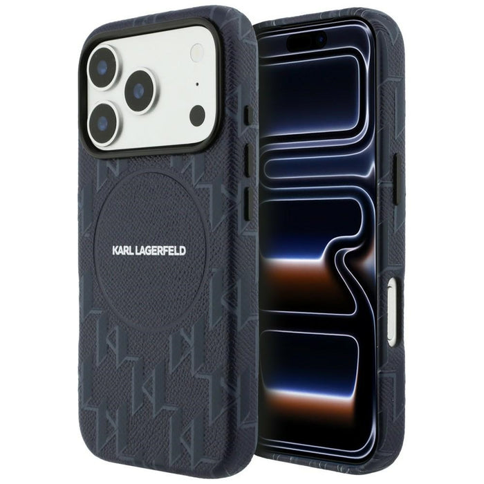Karl Lagerfeld Monogram Logo MagSafe Case for iPhone 17 Pro - Blue