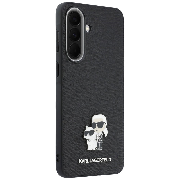 Karl Lagerfeld Saffiano Case with K&C Metal Logo for Samsung Galaxy A57 5G - Black