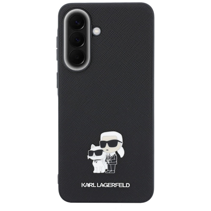 Karl Lagerfeld Saffiano Case with K&C Metal Logo for Samsung Galaxy A57 5G - Black