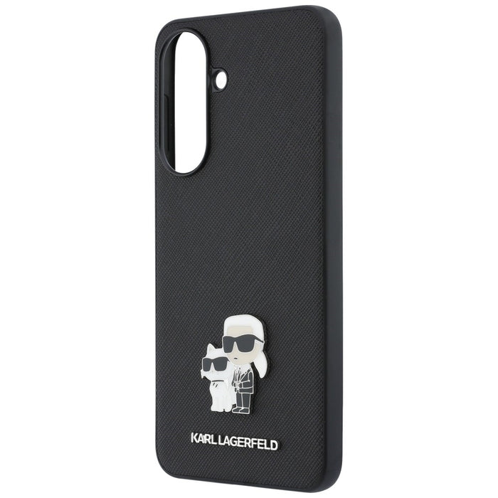 Karl Lagerfeld Saffiano Case with K&C Metal Logo for Samsung Galaxy A57 5G - Black