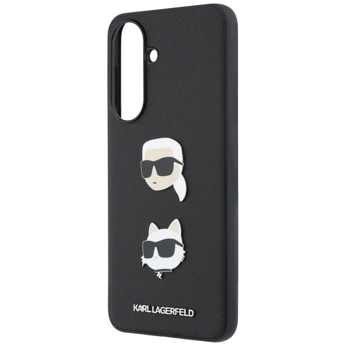 Karl Lagerfeld Case with Karl&Choupette Heads Pins&Logo for Samsung Galaxy A37 5G - Black